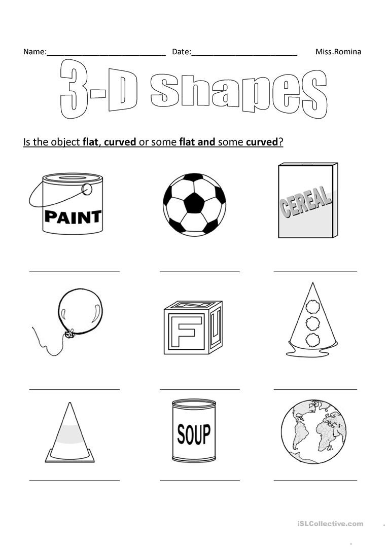 Free Printable 3d Shapes Worksheets 3d Shapes English Esl Worksheets for Distance Learning and