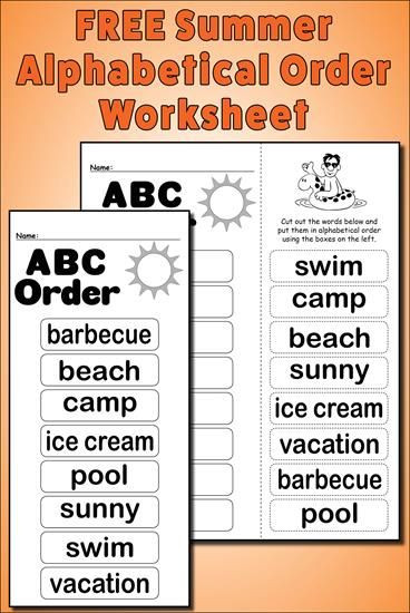 Free Printable Alphabetical order Worksheets Summer Alphabetical order Worksheet