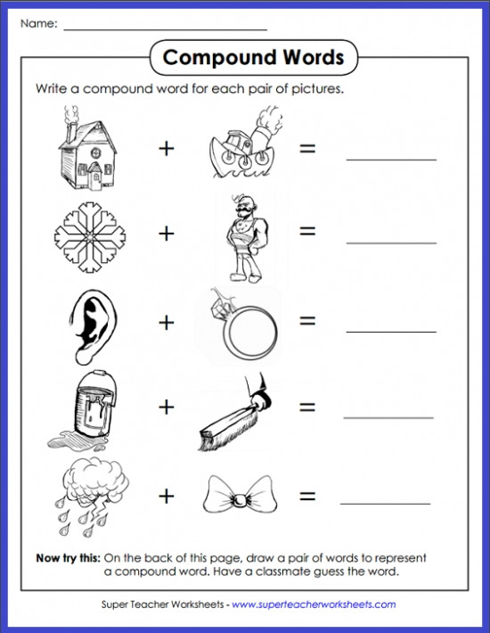 Free Printable Compound Word Worksheets Pound Words Worksheets
