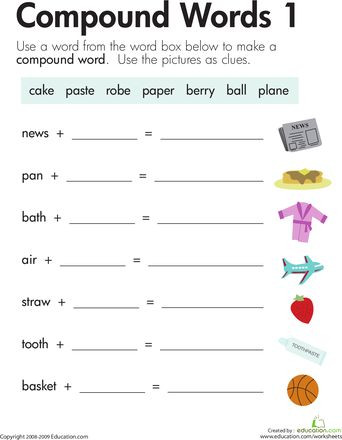 Free Printable Compound Word Worksheets Word Addition Pound Words 1
