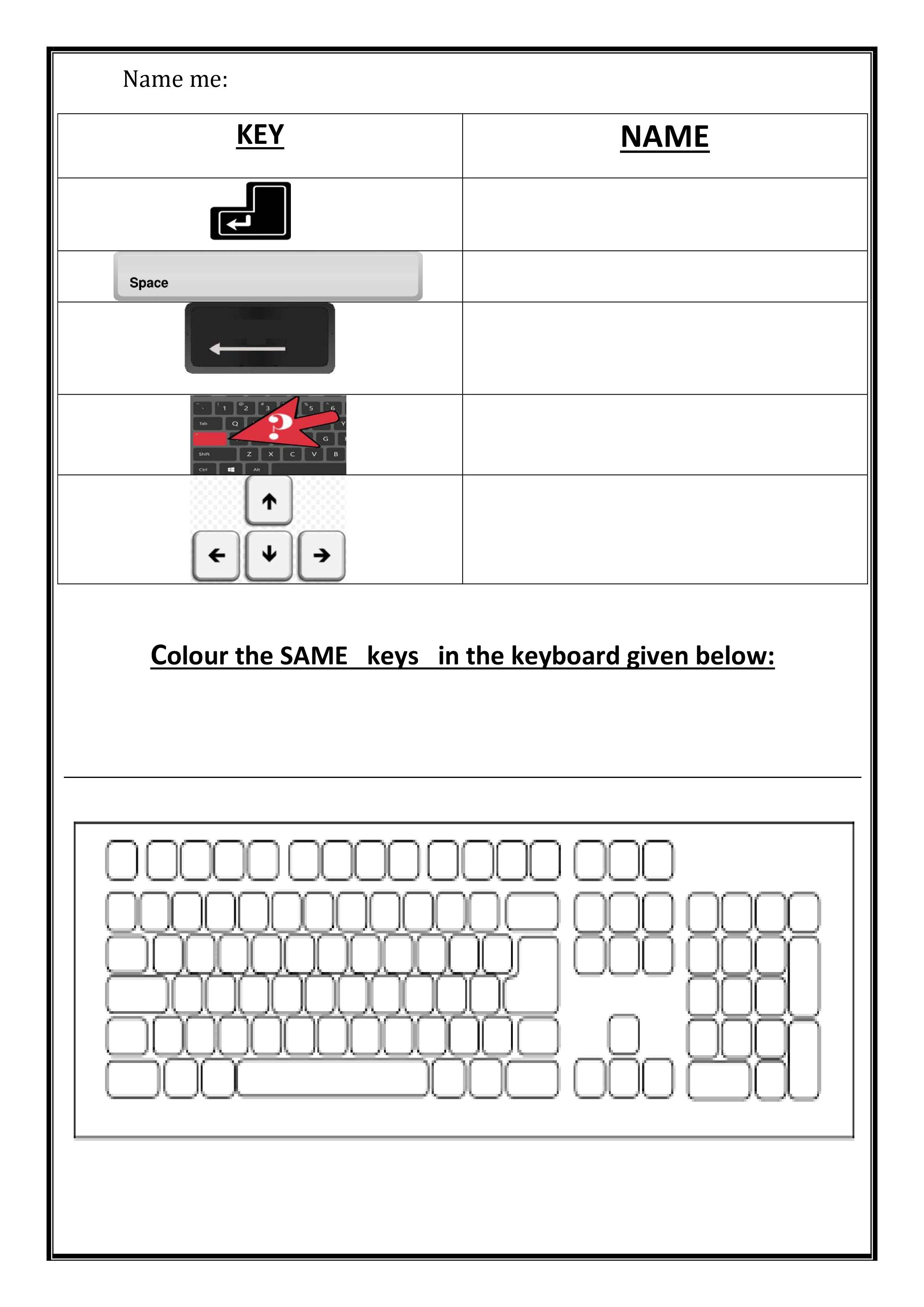 20 Free Printable Computer Keyboarding Worksheets Desalas Template