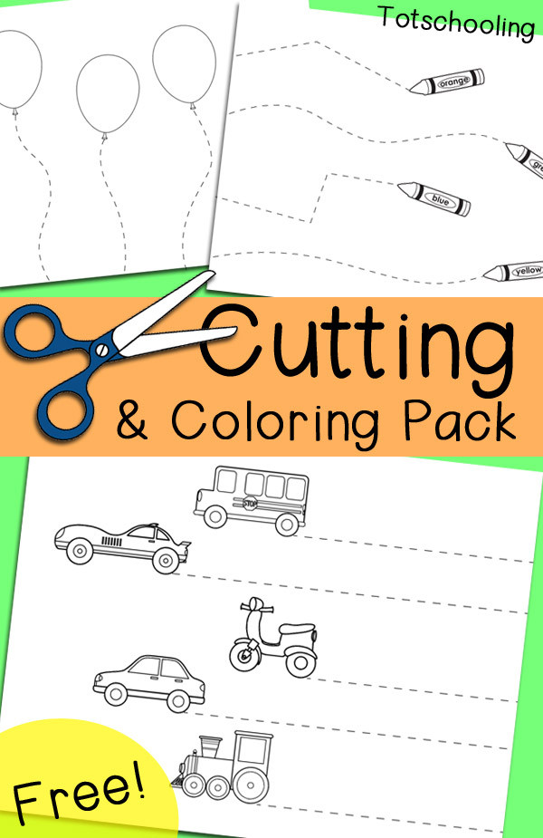 Free Printable Cutting Worksheets Free Cutting &amp; Coloring Pack