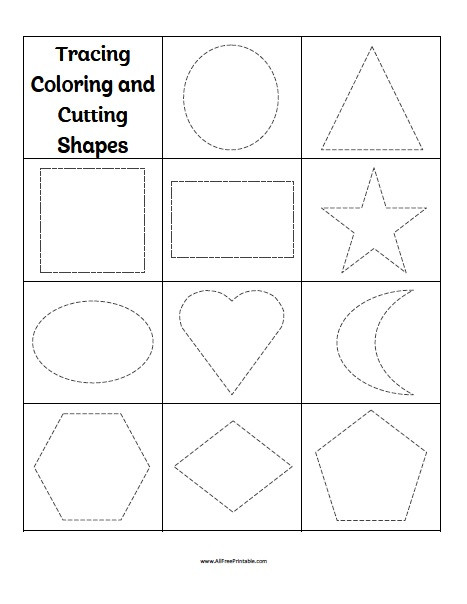 Free Printable Cutting Worksheets Tracing Coloring Cutting Shapes Worksheets Free Printable