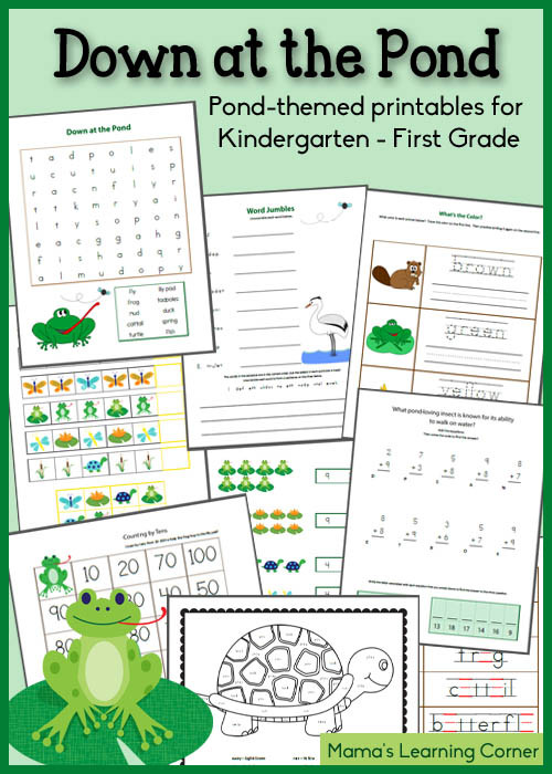 Free Printable Ecosystem Worksheets Down at the Pond Worksheet Packet for Kindergarten and First