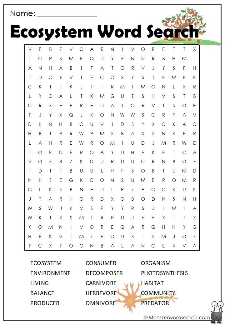 Free Printable Ecosystem Worksheets Ecosystem Word Search