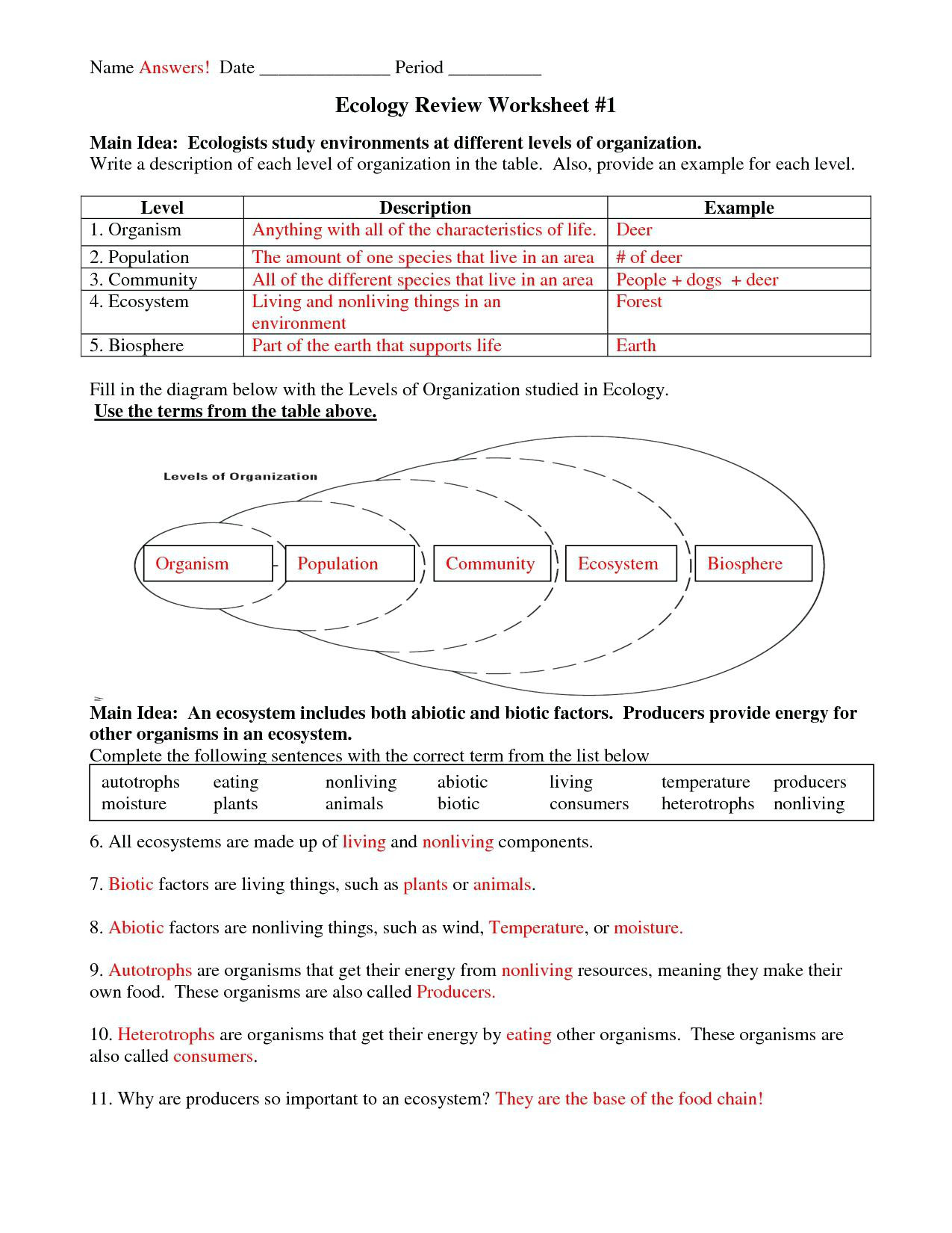 Free Printable Ecosystem Worksheets Grade 7 Science Worksheets Grade Science Worksheets 7 Strong