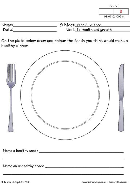 Free Printable Health Worksheets Science Healthy Meals Worksheet