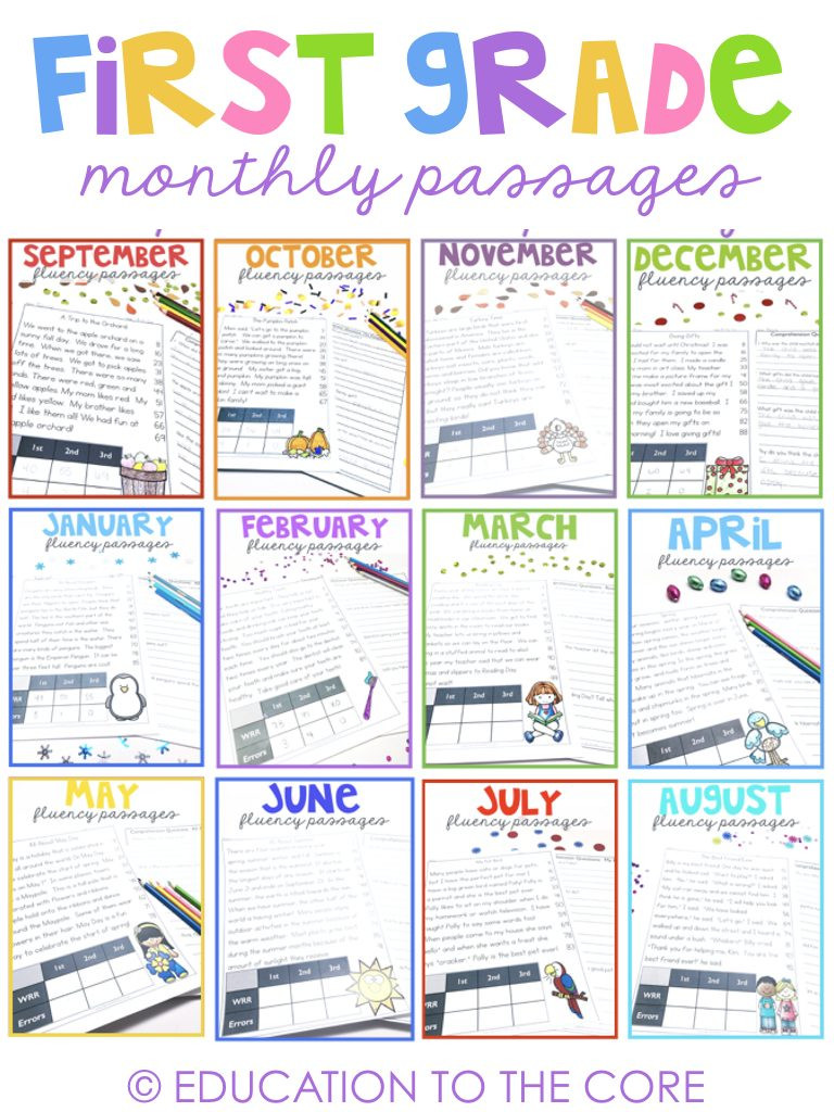 Free Printable Kindergarten Fluency Passages Your Free 1st Grade Fluency Passages