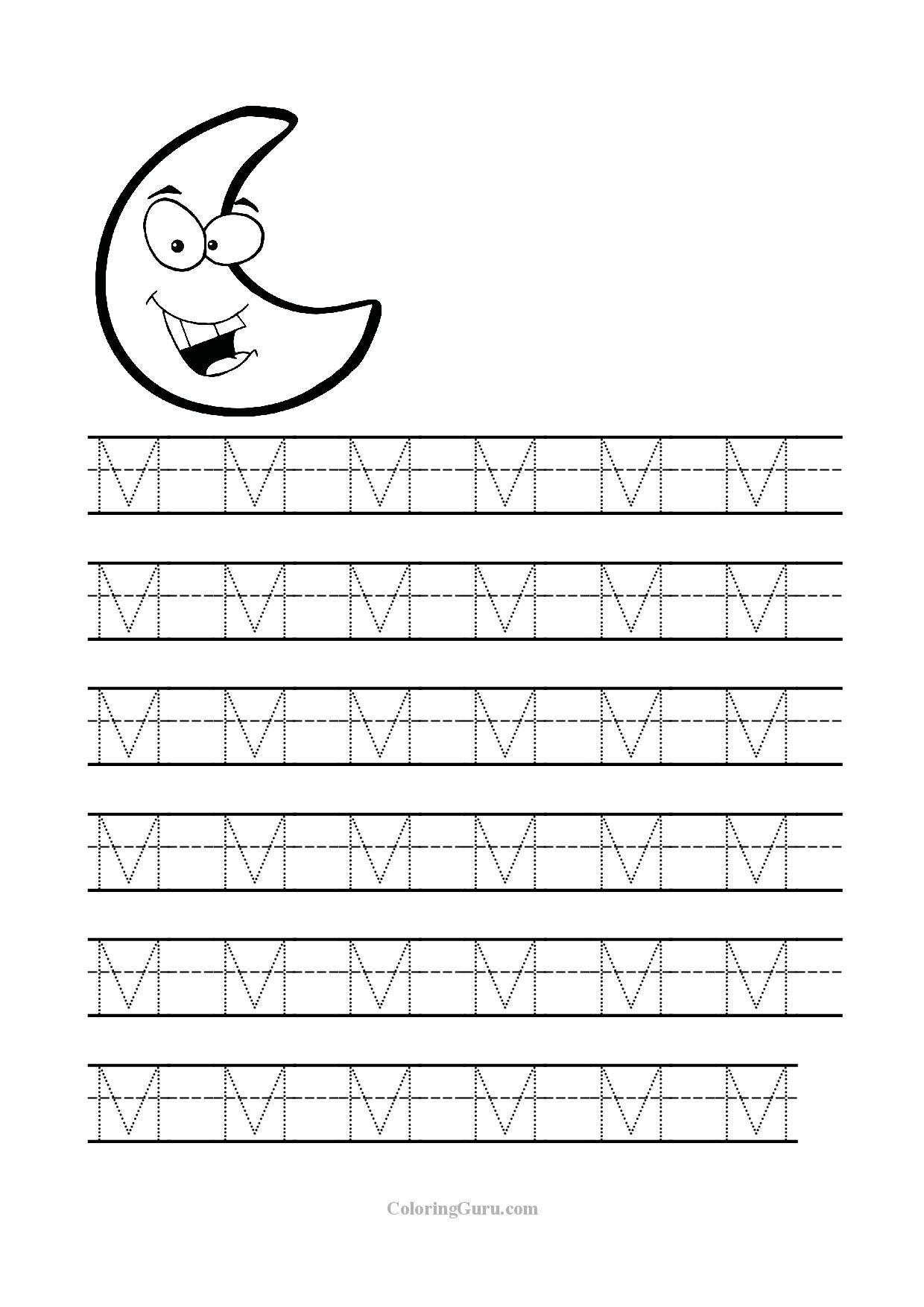 Free Printable Letter M Worksheets Free Printable Tracing Letter M Worksheets for Preschool