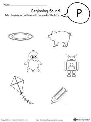Free Printable Letter P Worksheets Beginning sound Of the Letter P