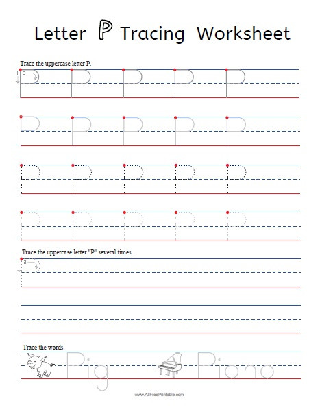Free Printable Letter P Worksheets Letter P Tracing Worksheets Free Printable