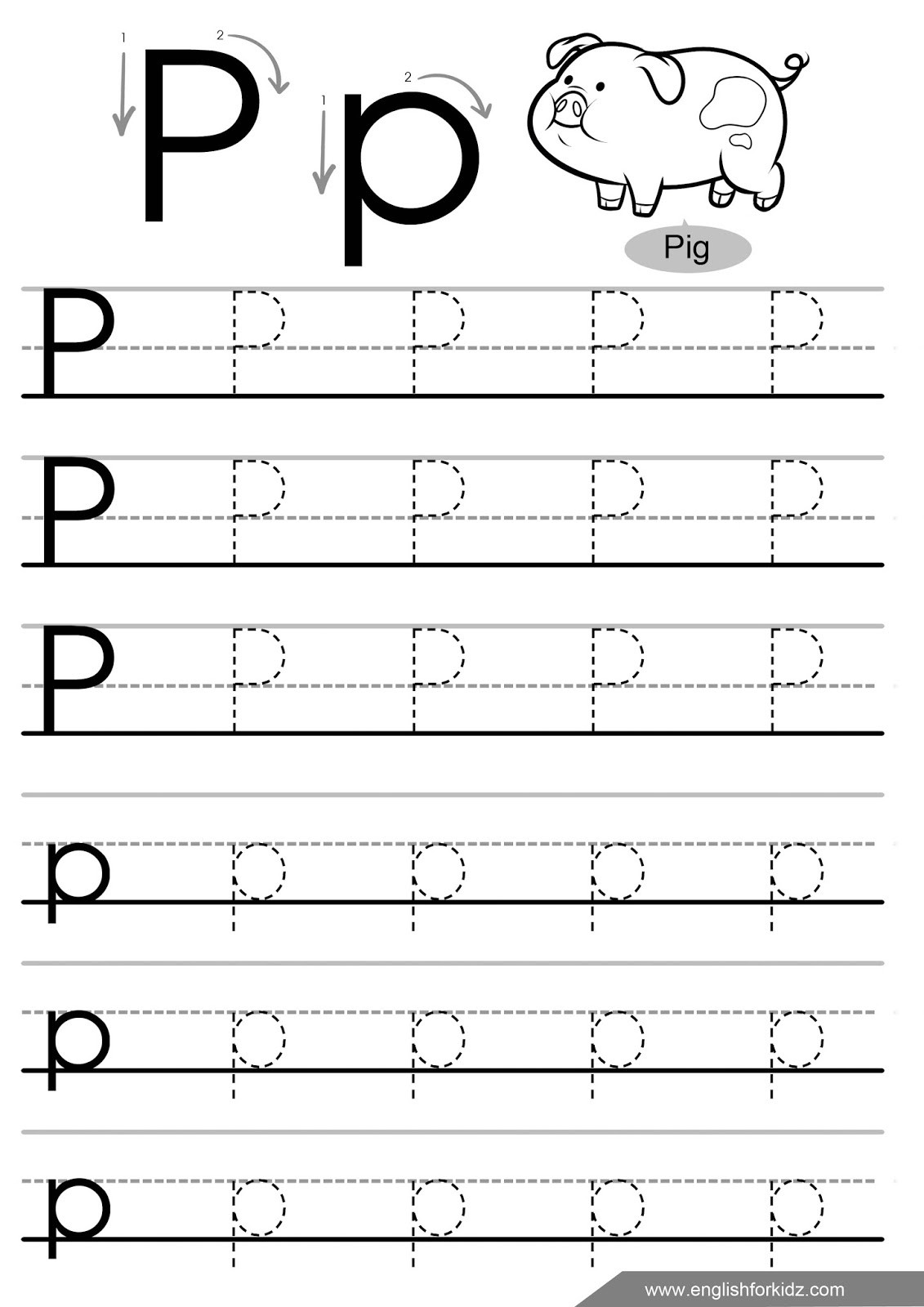letter p worksheets to learning 2