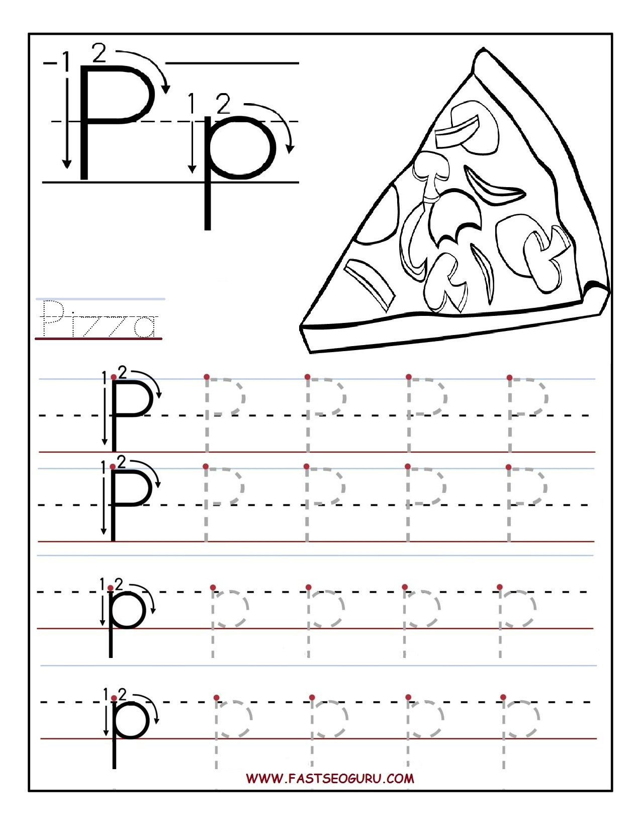 Free Printable Letter P Worksheets Printable Letter P Tracing Worksheets for Preschool
