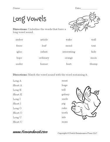 Free Printable Long Vowel Worksheets Free Long Vowel Worksheets