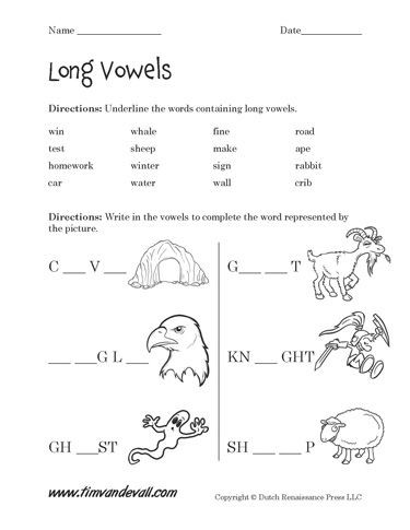 Free Printable Long Vowel Worksheets Free Long Vowel Worksheets
