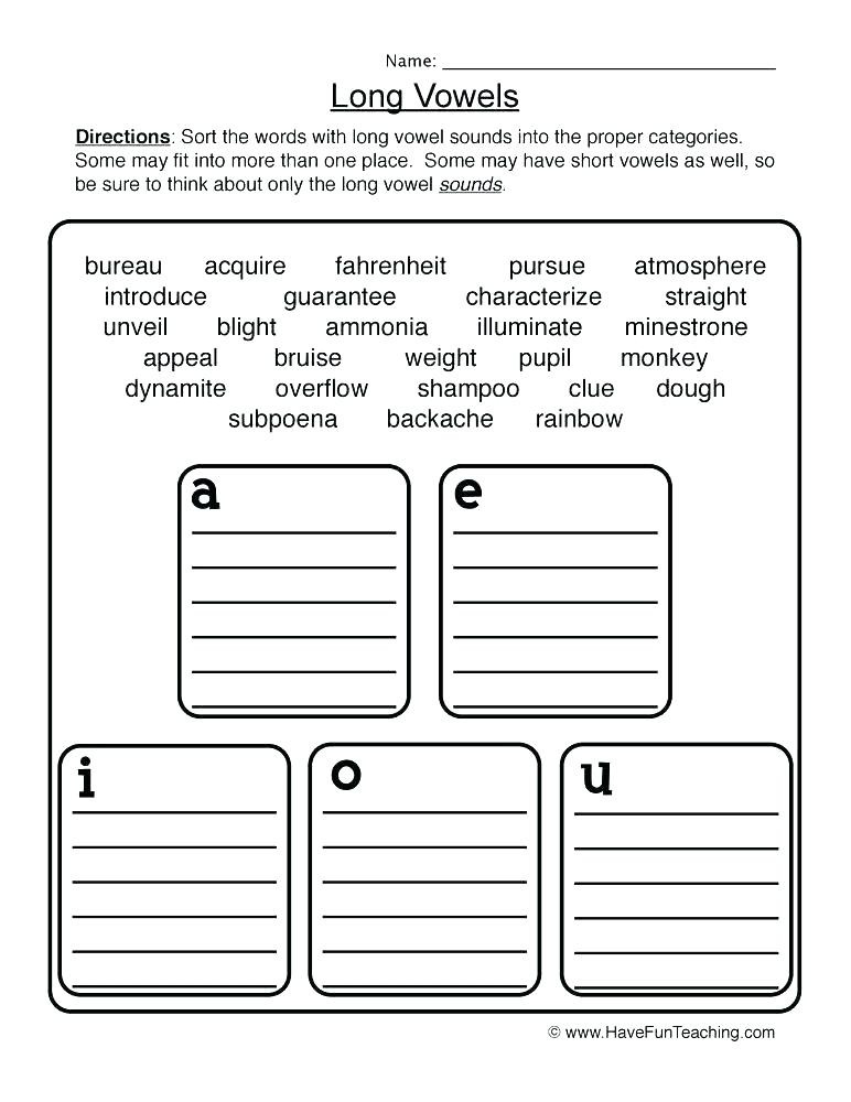 Free Printable Long Vowel Worksheets Long Vowel Worksheets 2nd Grade – Dailycrazynews