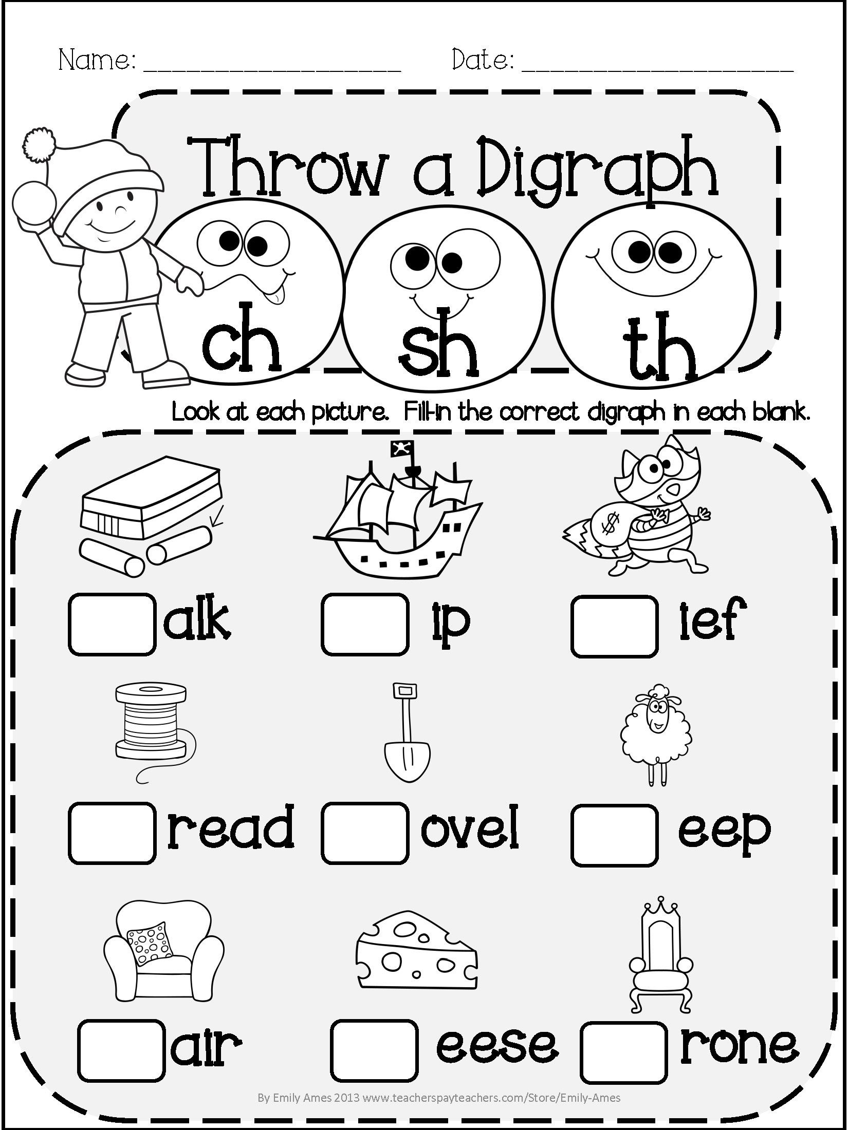 Free Printable Long Vowel Worksheets Winter Literacy Fun Short &amp; Long Vowels Digraphs and