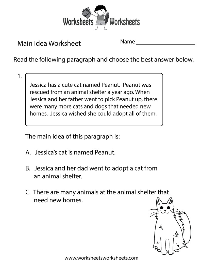 Free Printable Main Idea Worksheets Main Idea Worksheet 5 Worksheet List