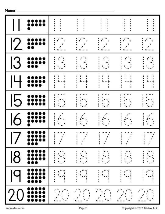 Free Printable Number Tracing Worksheets Tracing Worksheets Numbers 1 20