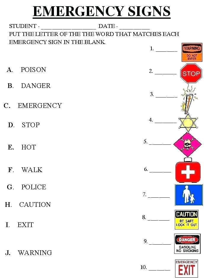 Free Printable Safety Signs Worksheets Free Printable Safety Worksheets Signs Traffic Science Grow