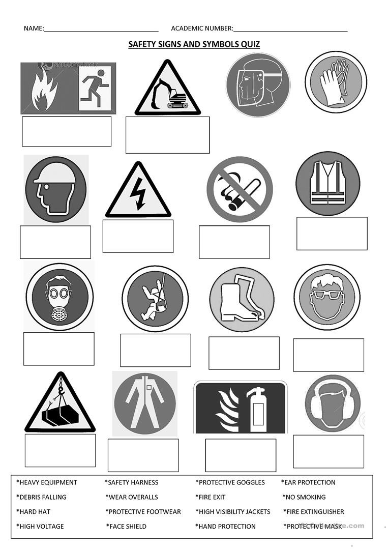 Free Printable Safety Signs Worksheets Safety Signs English Esl Worksheets for Distance Learning