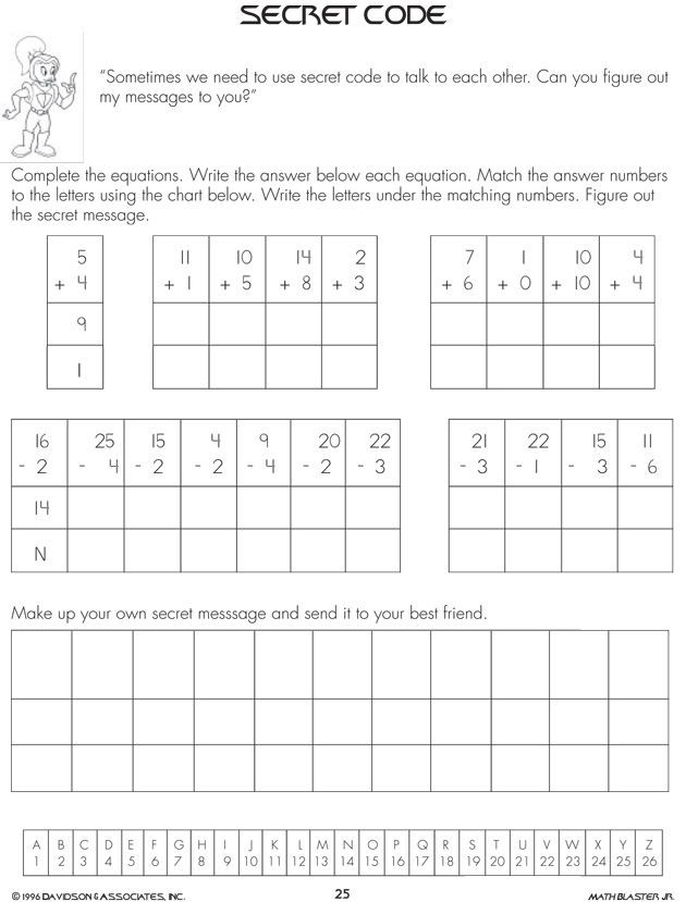 Free Printable Secret Code Worksheets Secret Code is A Challenging Math Worksheet for Kids with