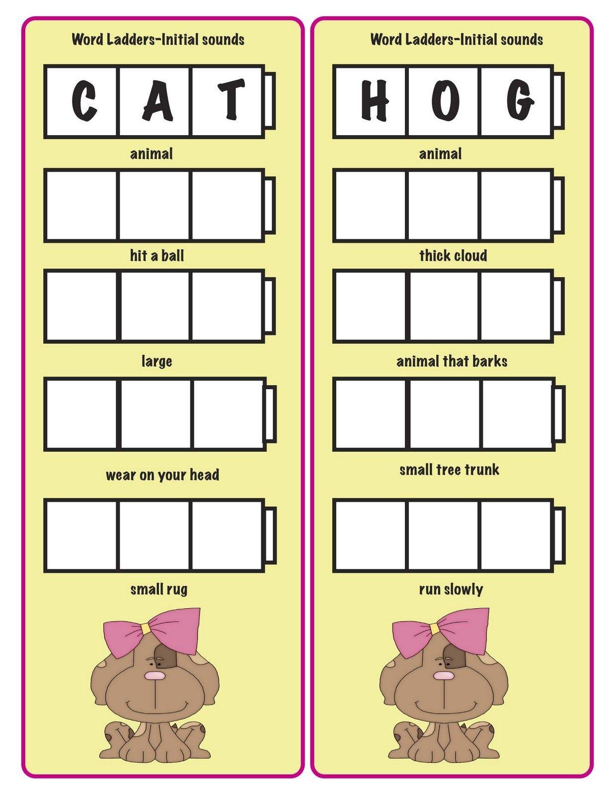 Free Printable Word Ladders Word Ladders and Unifix Cubes Literacy Center