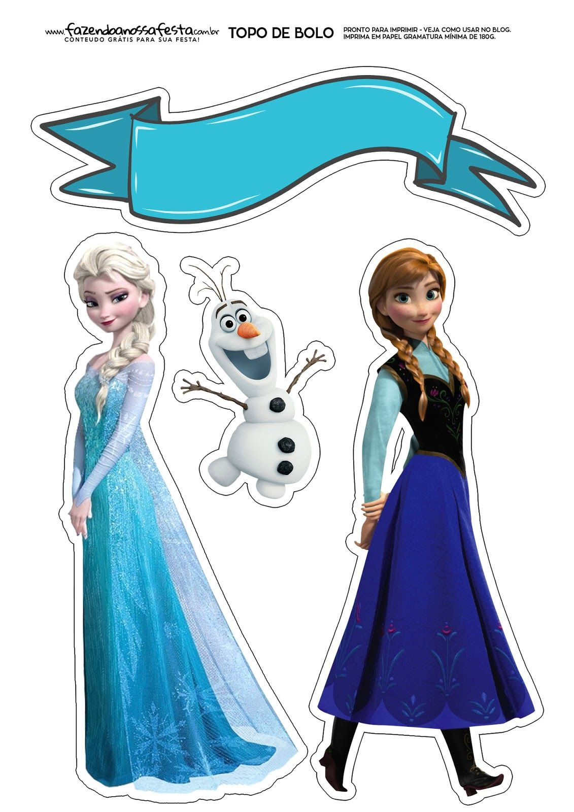 Frozen Cake toppers Printable Anna and Elsa Of Frozen Free Printable Cake toppers In 2020