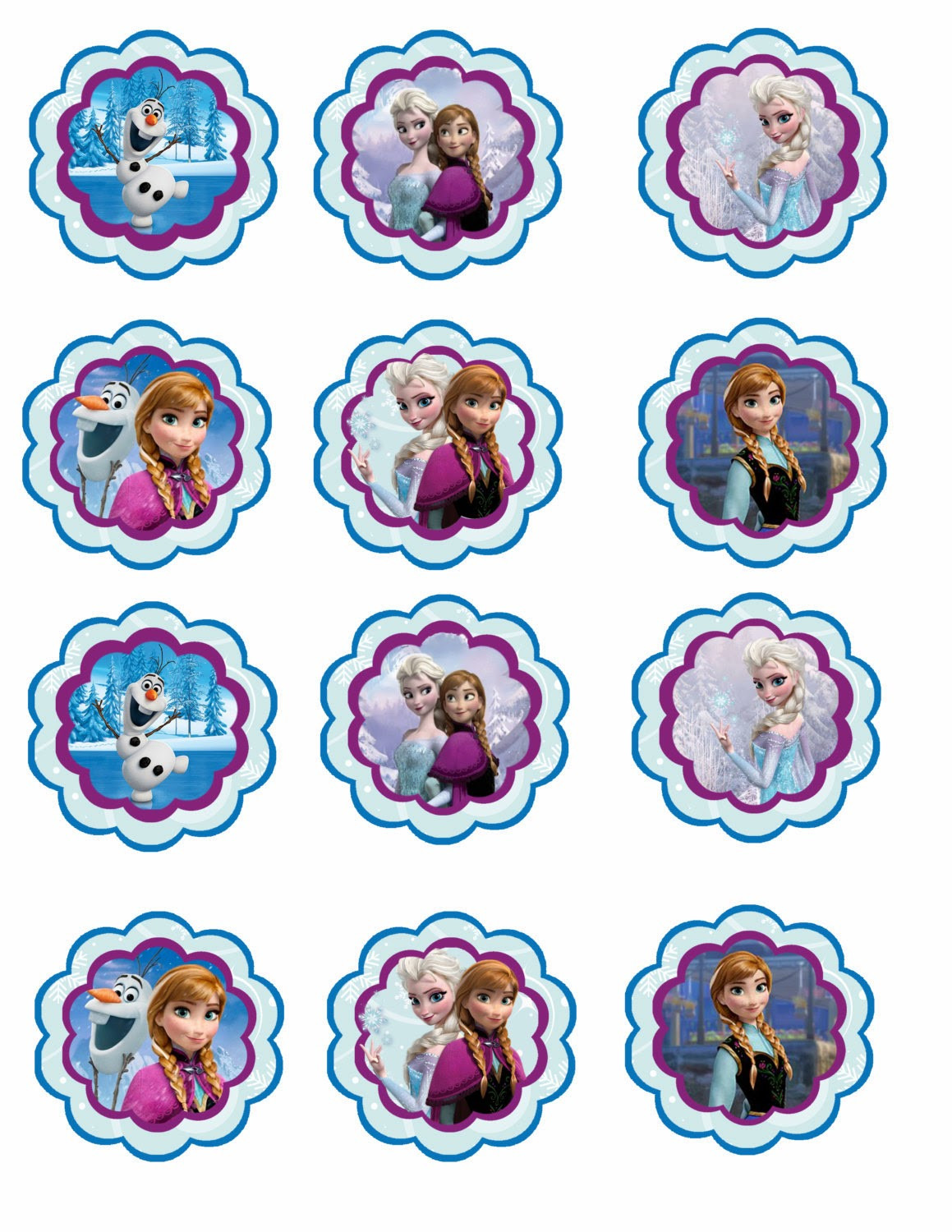 Frozen Cake toppers Printable Frozen Free Printable toppers Oh My Fiesta In English