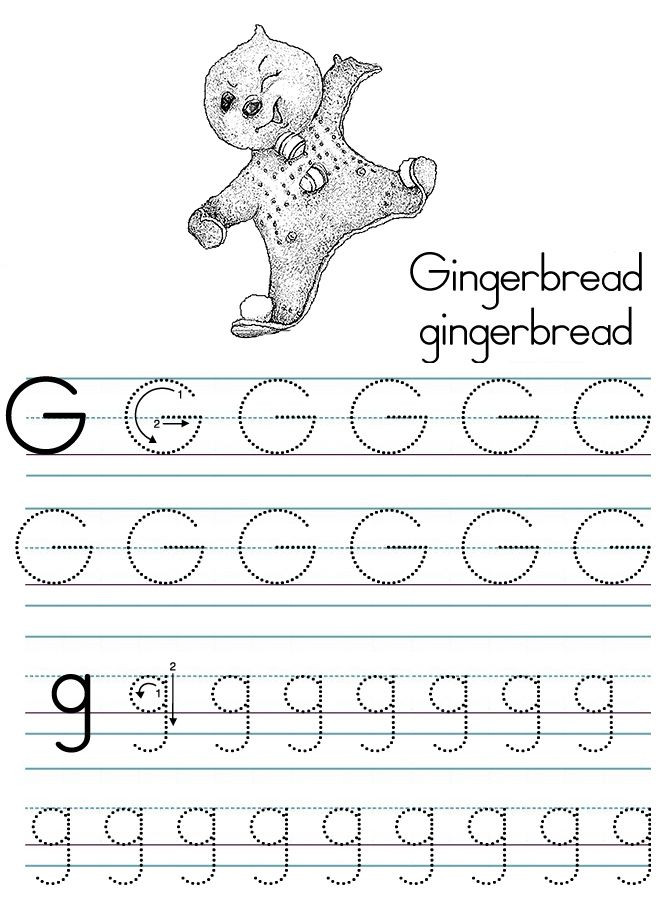 G Worksheets for Preschool Alphabet Abc Letter G Gingerbread Coloring Page D