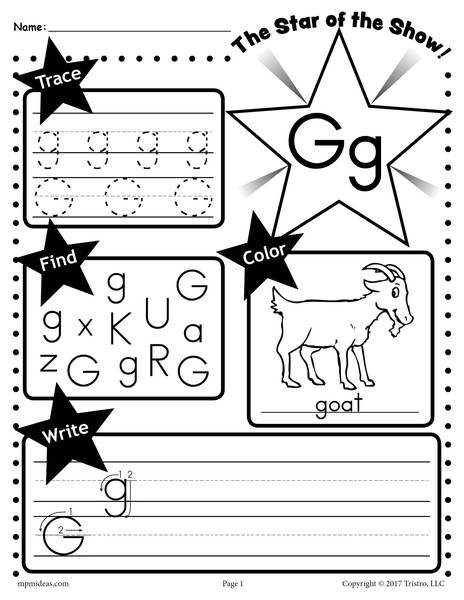 G Worksheets for Preschool Letter G Worksheet Tracing Coloring Writing &amp; More