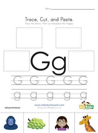 G Worksheets for Preschool Trace Cut and Paste Letter G Worksheet