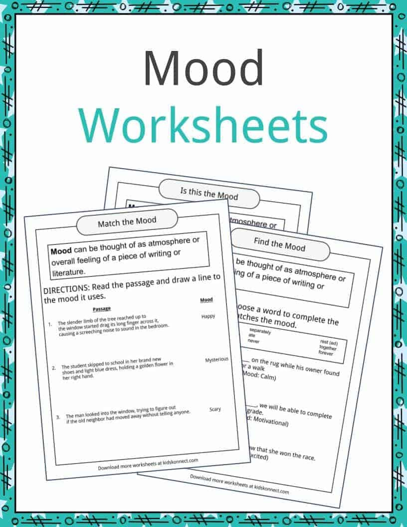 Genre Worksheets 4th Grade Mood Examples Definition and Worksheets