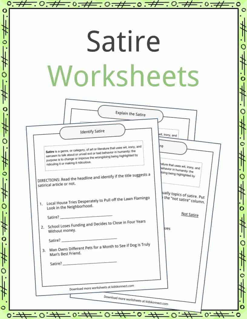 Genre Worksheets 4th Grade Satire Examples Definition and Worksheets