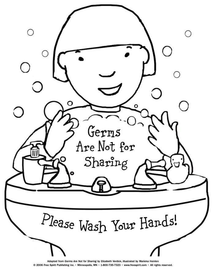 Germ Worksheets for First Grade Free Printable Coloring to Teach Kids About Hygiene Germs