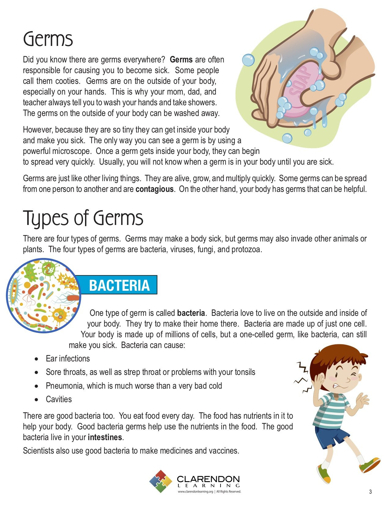 Germ Worksheets for First Grade Germs