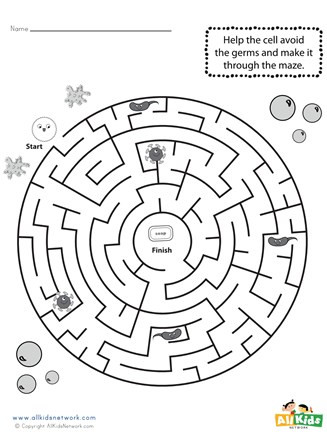 Germ Worksheets for First Grade Printable Germ Maze