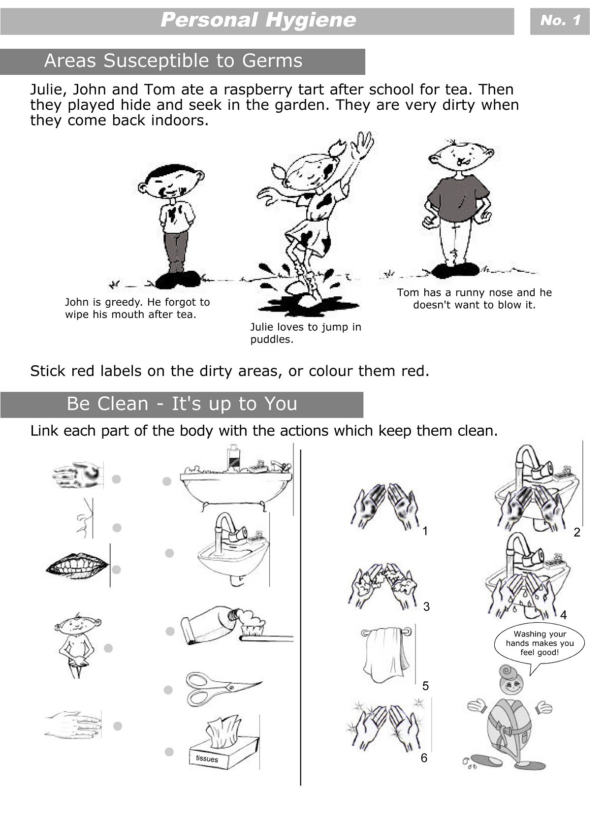 Germs Worksheets for Kindergarten Printables Personal Hygiene Worksheets for Kids