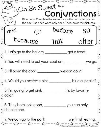Grammar Worksheet First Grade 1st Grade Math and Literacy Worksheets for February