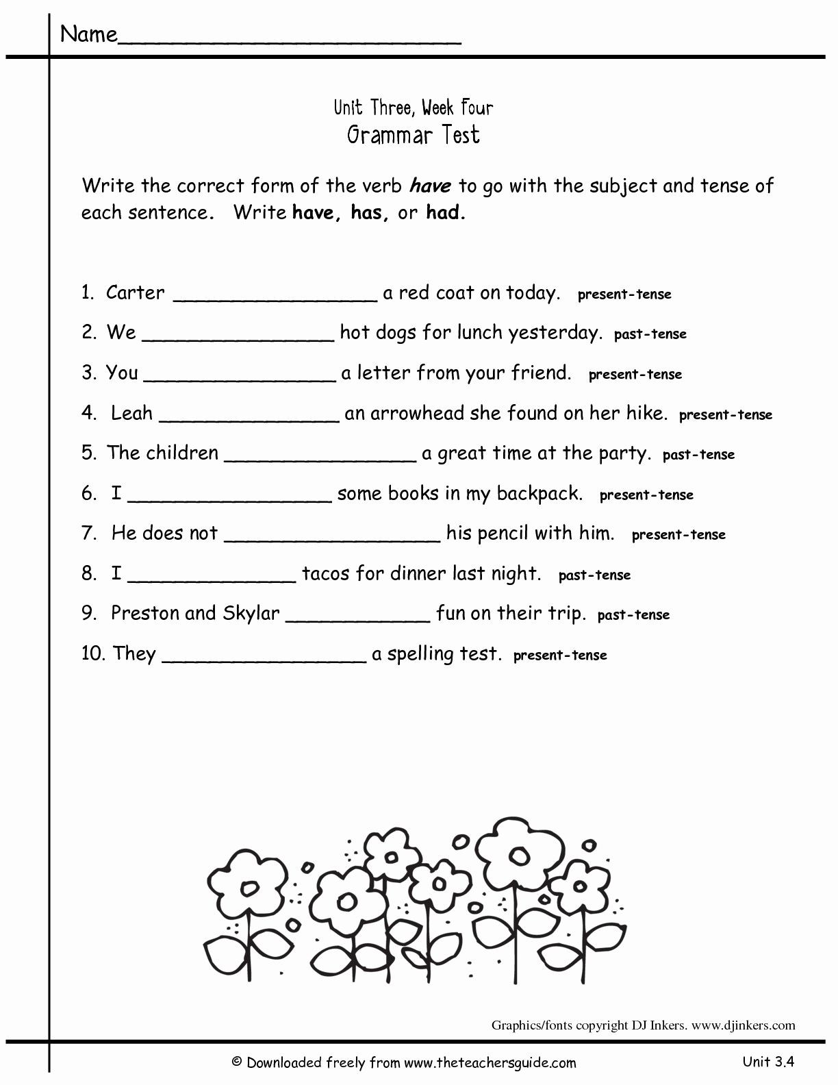 Grammar Worksheets for 2nd Grade 2nd Grade Grammar Worksheets Pdf New Worksheets for All