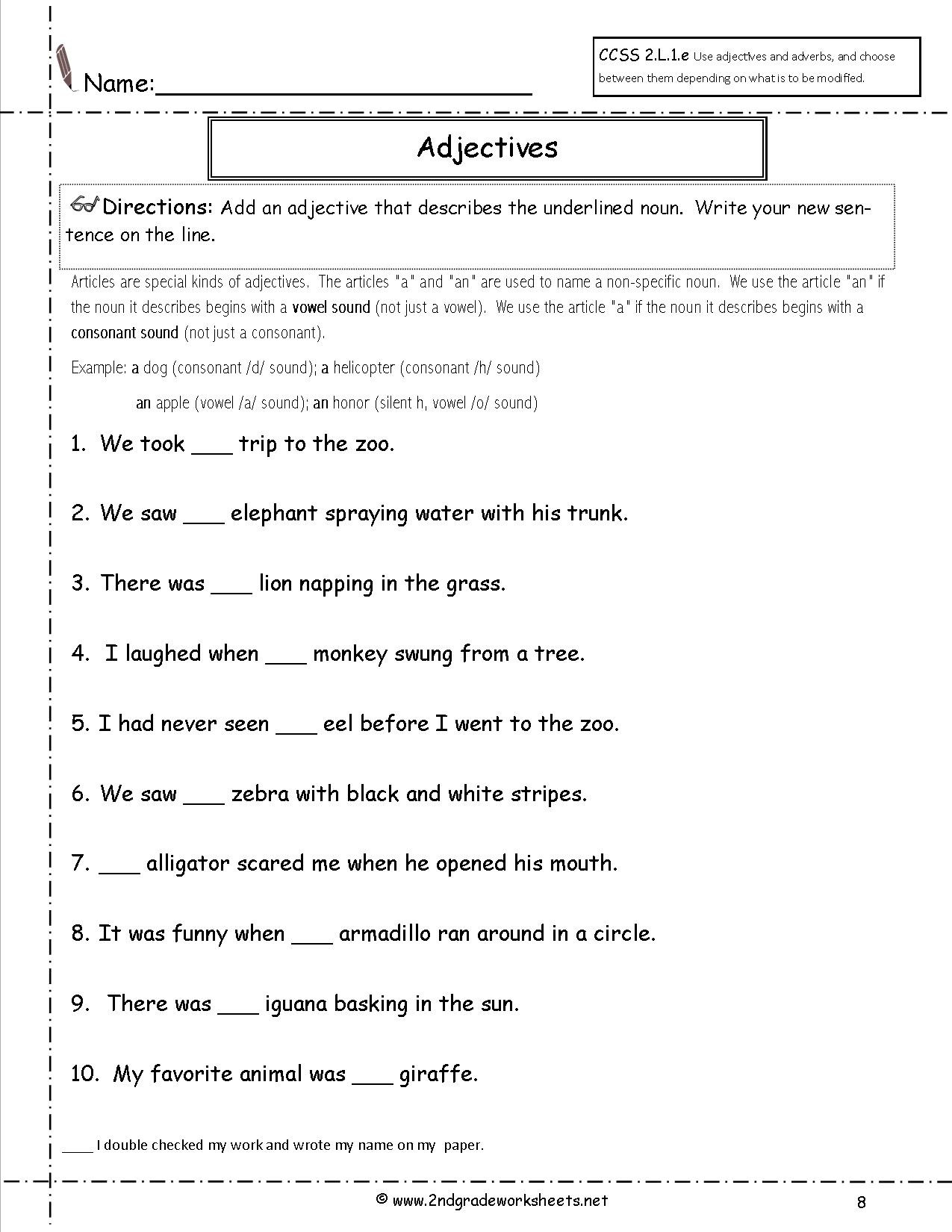 Grammar Worksheets for 2nd Grade Free Language Grammar Worksheets and Printouts