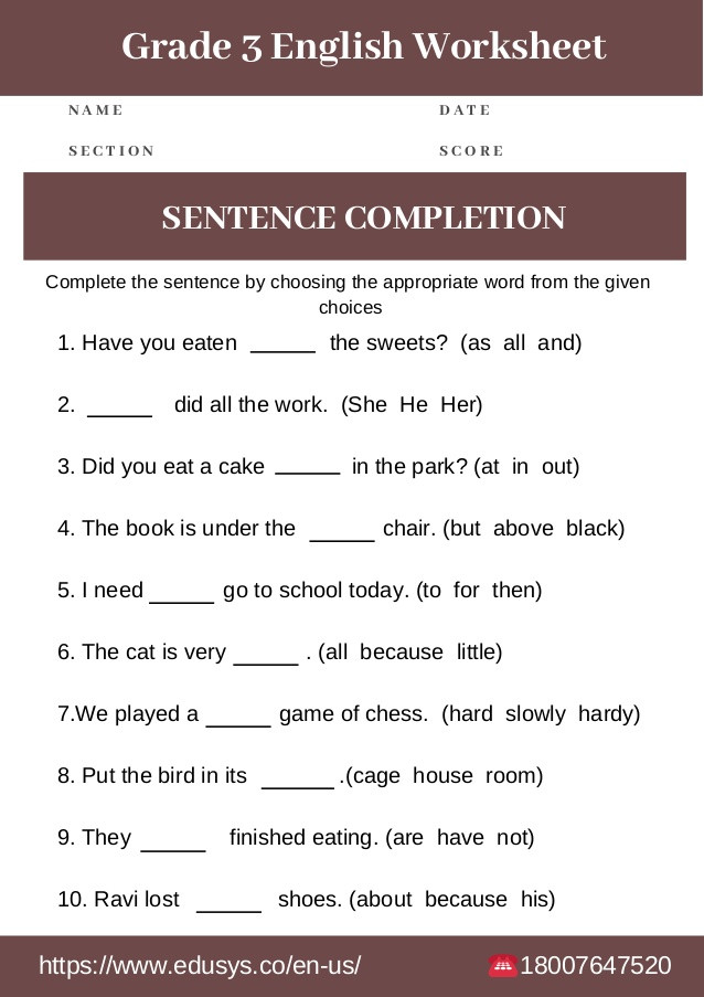 Grammar Worksheets for 3rd Grade 3rd Grade English Grammar Worksheet Free Pdf