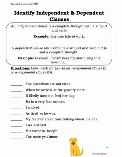 Grammar Worksheets for 8th Graders Popular Grammar Printables Teachervision