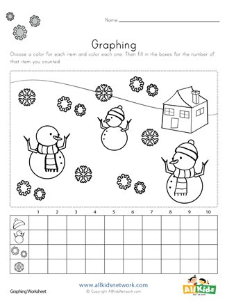 Graphing Worksheets Kindergarten Winter Graphing Worksheet