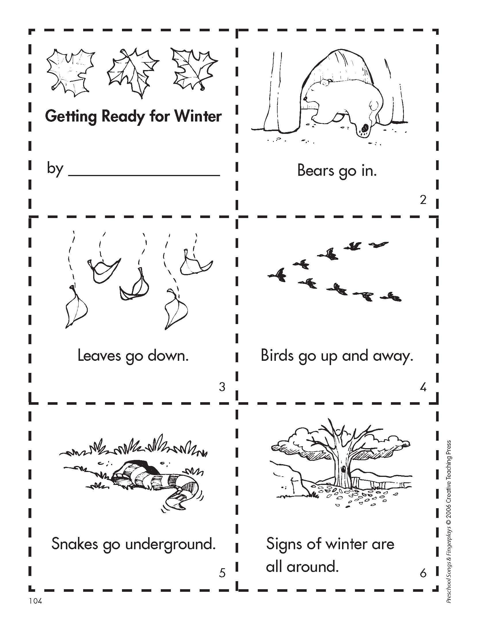Hibernation Worksheets for Kindergarten Get Ready for Winter with This Free Minibook Reproducible