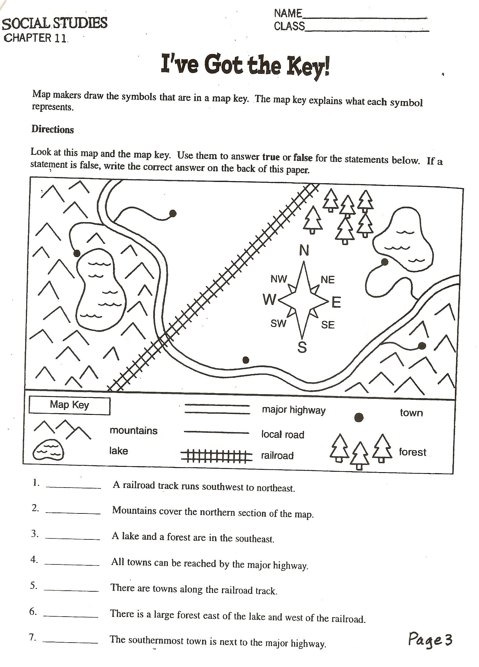 History Worksheets for 2nd Grade Map Key Worksheets for 2nd Grade
