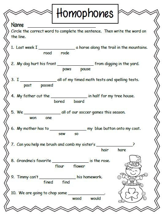 Homophone Worksheet 4th Grade Homophones and Homographs Worksheets – Mreichert Kids Worksheets