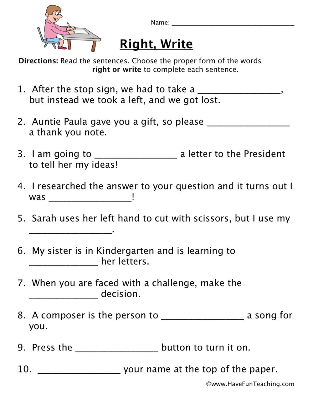 Homophones Worksheet 4th Grade Right Write Homophones Worksheet