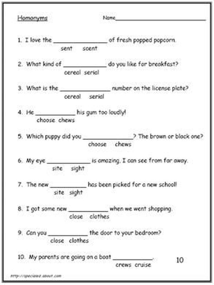 20 Homophones Worksheet 5th Grade Desalas Template