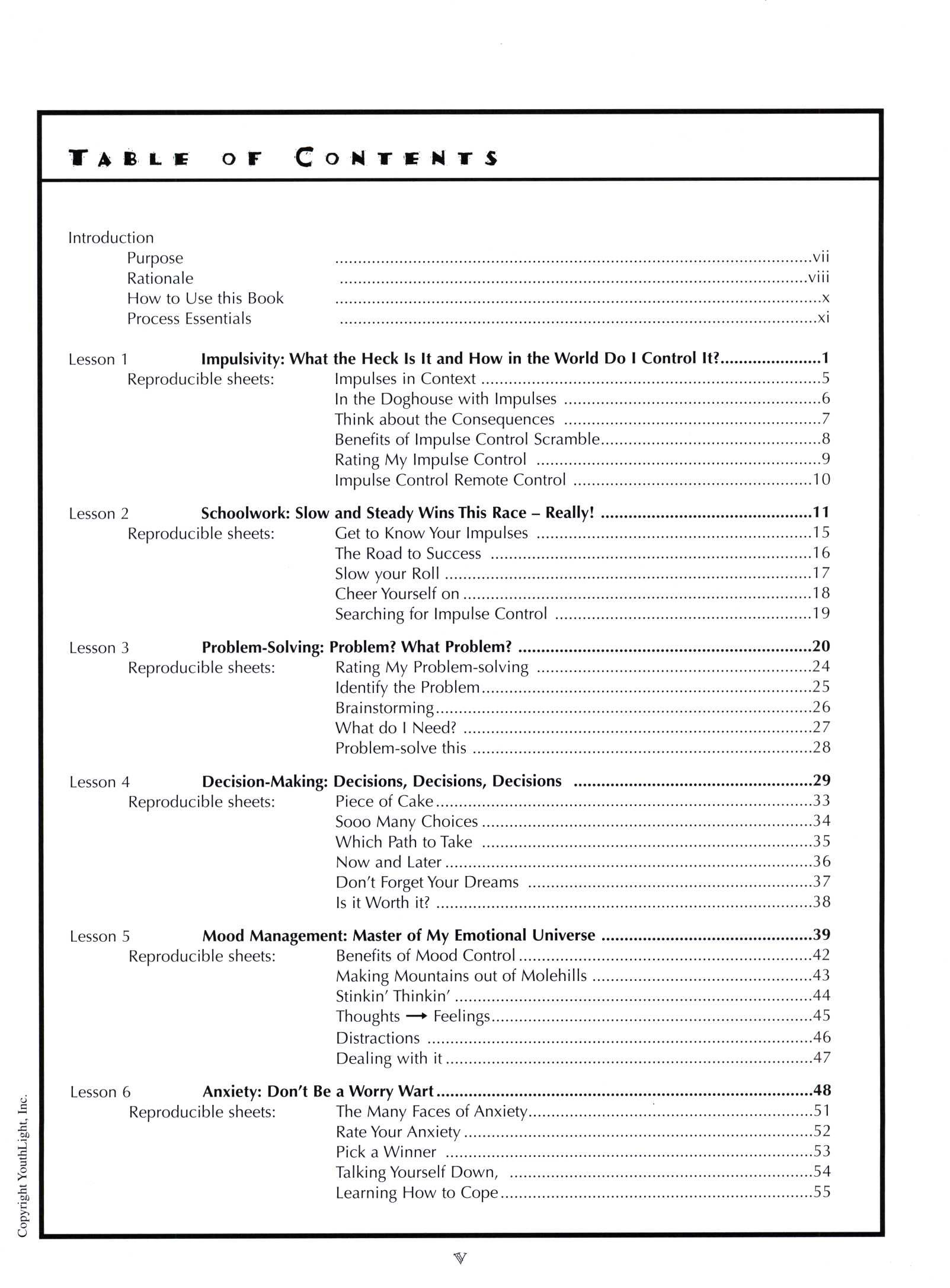 Impulse Control Worksheets Printable Impulse and Control Activity Sheets for Middle School Students